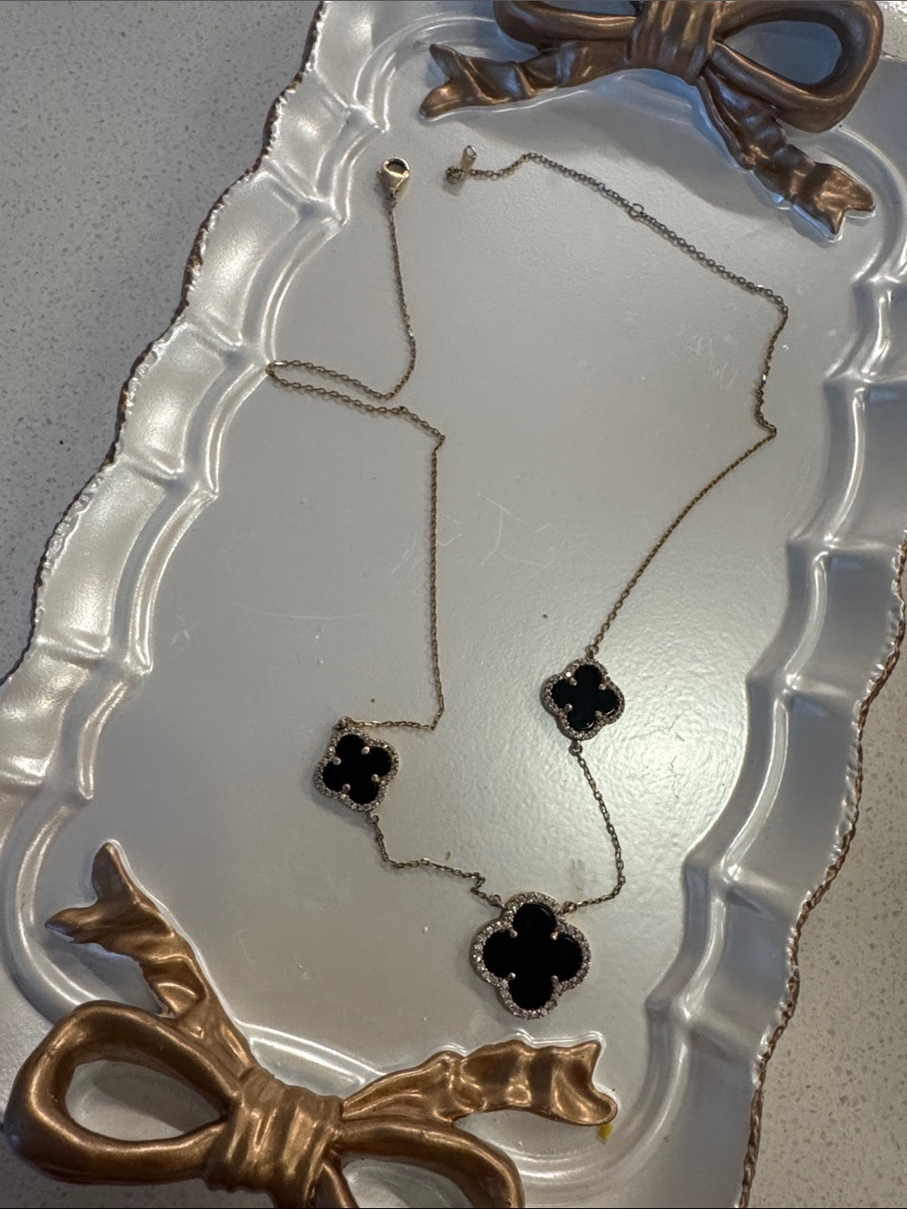 Necklace with Black Clover Motifs